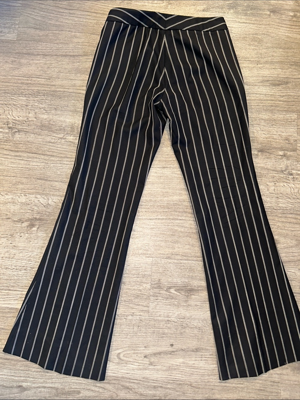 Theory Wool Pinstripe Bootcut Dress Pants Black White Career Trousers Size 2 - Picture 5 of 7